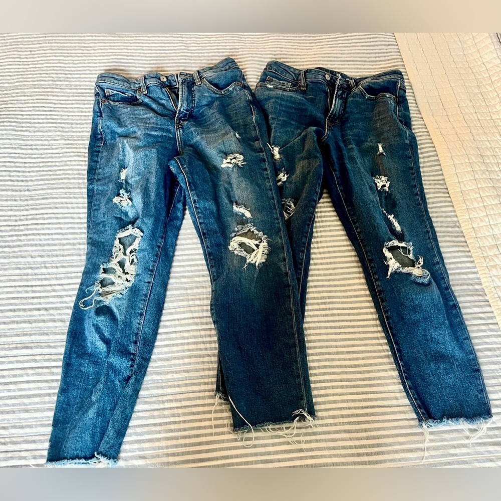 TWO (2) PAIR - Old Navy OG Straight Distressed Jeans - 6P